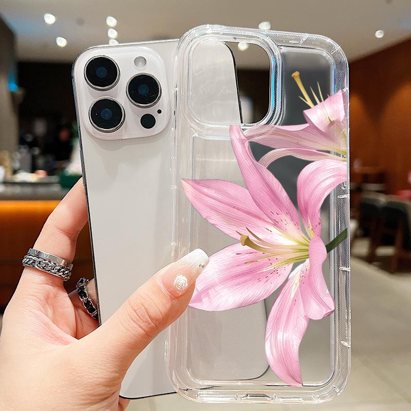 Lily Flower Pattern Phone Case For Samsung Galaxy S26 Ultra S25 S24 S23 S22 Plus S21 FE A14 A35 A55 A54 5G Soft Clear Cover
