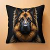 1pc German Shepherd Cushion Cover Suitable for Home, Sofa & Bed Decor - German Shepherd Dog Print Pillowcase with Zipper Closure, Machine Washable Pol