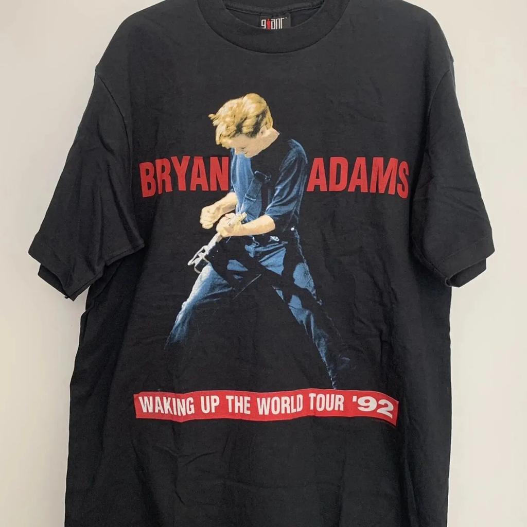 Bryan Adams 1992 Deadstock Vintage Concert T Shirt New Sz L Waking Up The World Vintage Unisex Streetwear Breathable