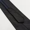 Men's Easy-Pull Knot-Free 8cm Striped Black Zipper Tie