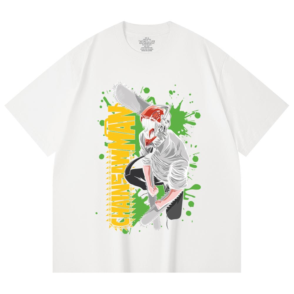 230 Gsm 100% Cotton Chainsaw Man V22 Denji Print Unisex Heavy Cotton T Shirt