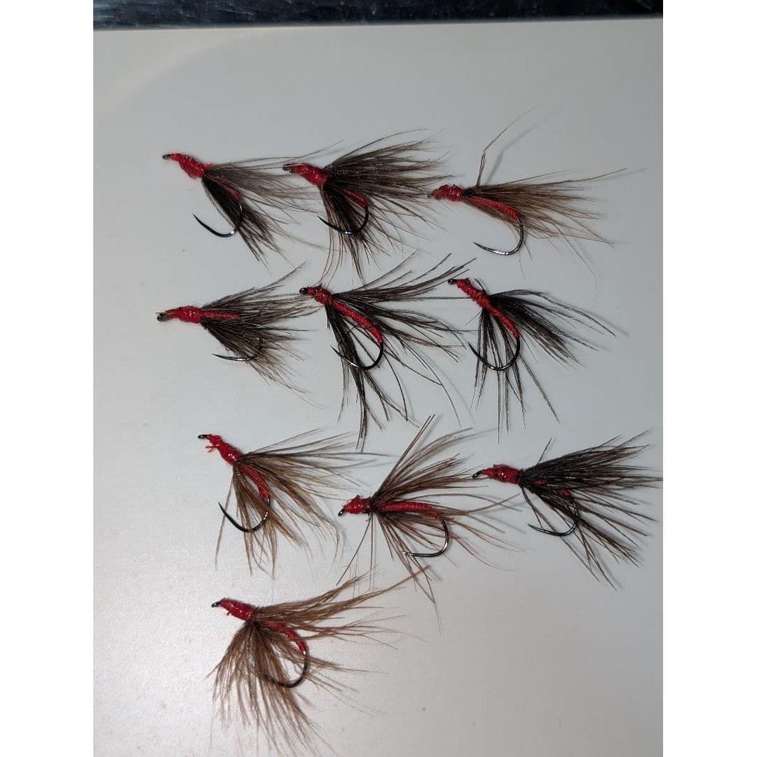 Used Kebari set of 10 reddish brown barbless tenkara