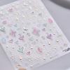 Totem Geometric Symbols Star Moon Nail Art Stickers 5D Gold-embossed Self Adhesive Nails Sticker Luxury Red Gemstone Nail Decals