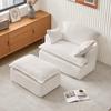 Soft single sofa with backrest and armrests, made of flannel and 30D high-resilience foam