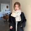 Contains Wool Blended Scarf  Winter Women's Style Japanese and Korean Sweet Fashionable and Versatile Solid Color Knitted Warm Scarf