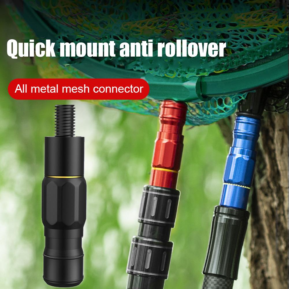 Fish Landing Dip Net Connector Quick Release Fish Landing Net Screw Prevent Fish Running Dip Net Rod Parts Fishing Accessories