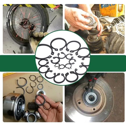 C-shaped snap rings, C-clips, external locking snaps, 18 types, approximately 225-piece set, for pliers, circlips, parts fastening, retaining rings, r