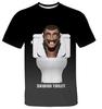 Skibidi 3D Printed Fun T-shirt for Boys, Cartoon Camera Print, Short-Sleeve Streetwear