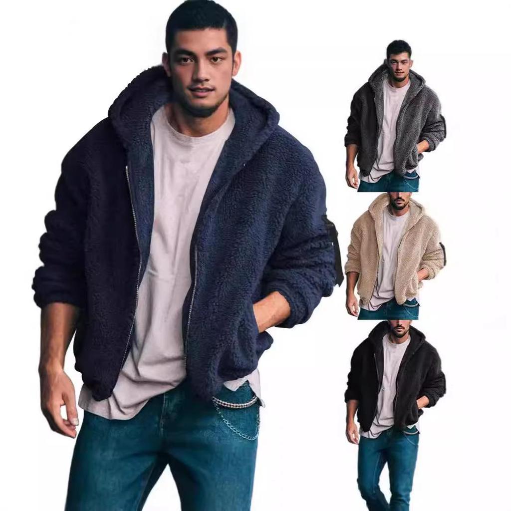 2023 Men's Double-Sided Arctic Fleece Hooded Zip-Up Winter Jacket