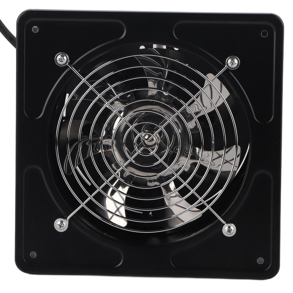 190mm 40W 220V Wall Mounted Exhaust Fan Low Noise Home Bathroom Kitchen Garage Ventilation (Black)