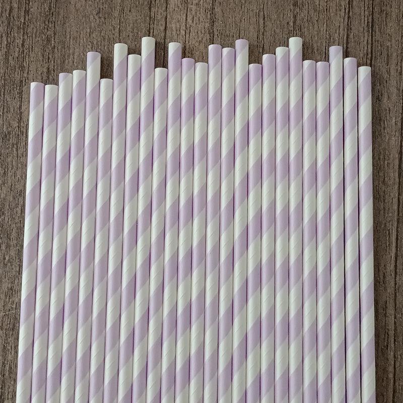25 Colorful Striped Paper Straws - Disposable, Creative, Decorative for Desserts & Beverages