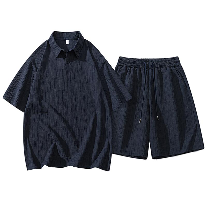 Men's Summer Casual Two-piece Lapel Short-sleeved Suit