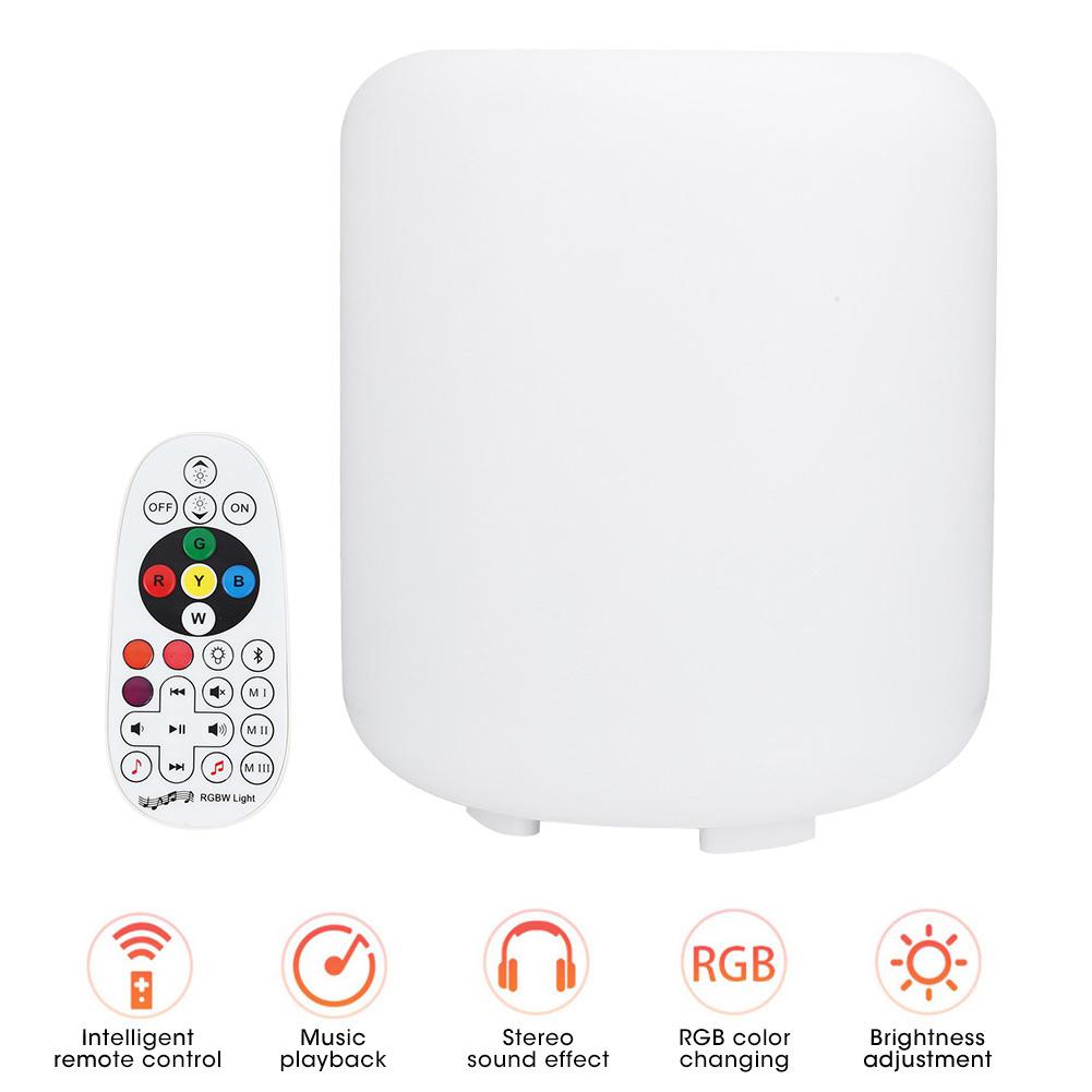 Smart Bluetooth Speaker LED Night Lamp Colorful Home Remote Control Charging Bedroom Bedside Table