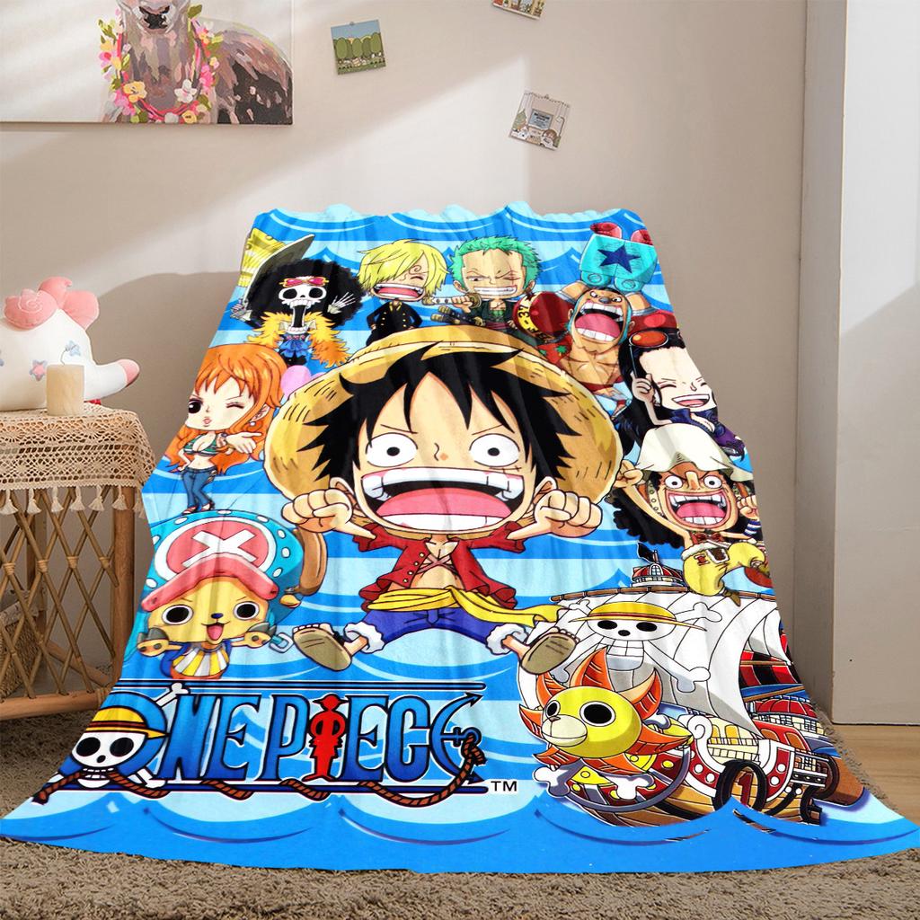 Anime One Piece Luxury Flannel Lightweight Blanket Home Decor Sofa Bed Travel Cover Family Gift LXR134