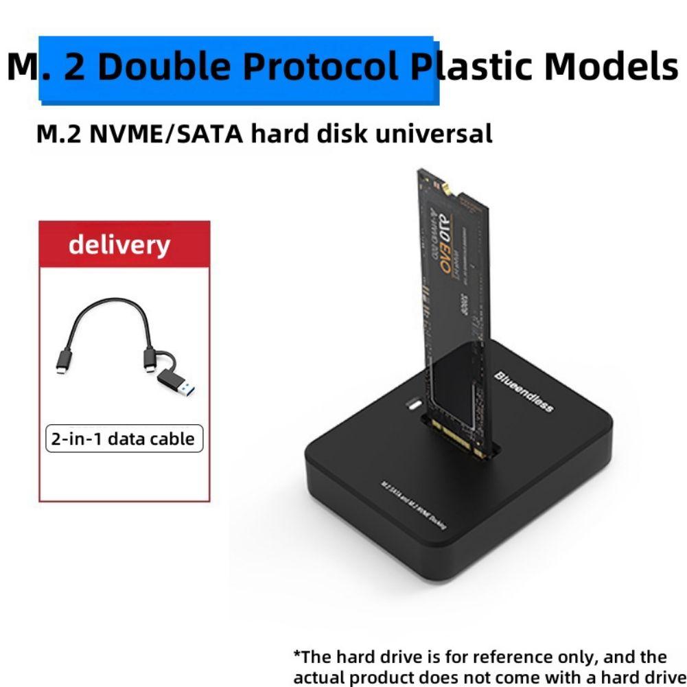 M.2 Hard Drives Enclosure NVME/SATA Dual Protocol Mobile Hard Disk Box 10Gbps High-speed USB3.1 SSD Solid-state Reader