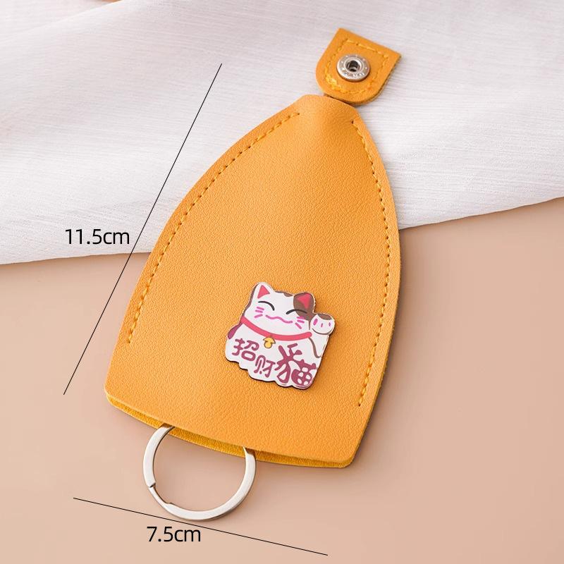 

Выдвижной чехол для ключей Милый Вместительный кошелек для монет Хранение на шнурке Чехол-брелок жёлтый