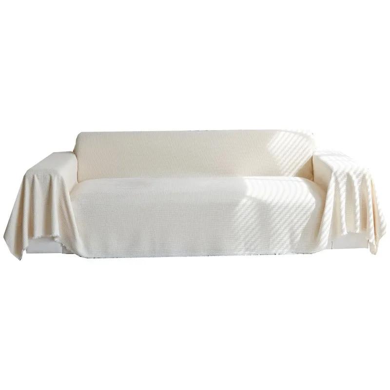 Soft Chenille Solid Color Couch Cover for Living Room Luxury Embroidery Sofa Cover Modern Simple Universal Non-slip Sofa Towel