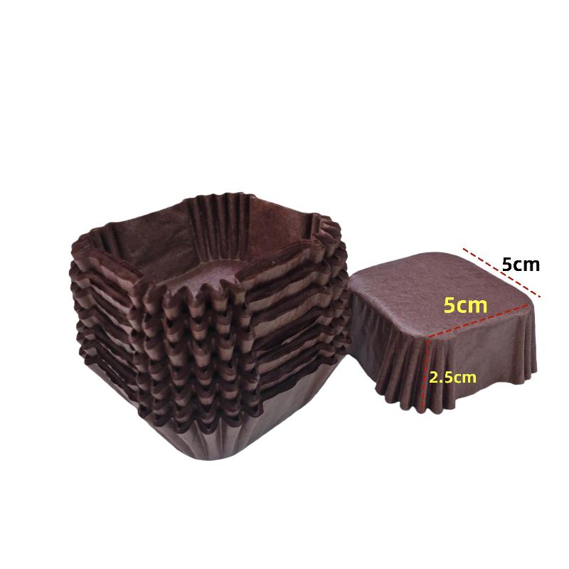 100/250 Stück Mondkuchen Papierhalter Quadratisches Papier Brownie-Förmchen Mittlere Größe 45/50/55/62 mm Xue Meiniang Papiertablett Ölfest Tasse