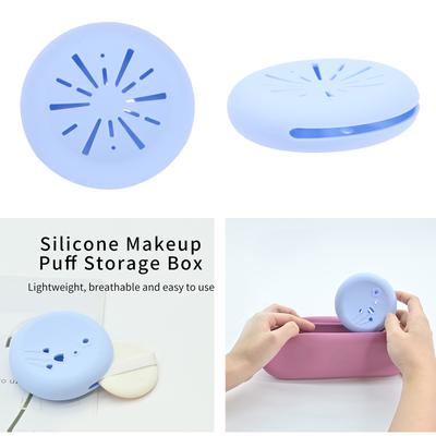 Make-up Puderquastenhalter Silikon Puderquastenhalter Puderquastenetui Wiederverwendbare Beauty-Blender Aufbewahrungsbox für den täglichen Gebrauch und Reisen