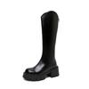 Double tube circumference~ long boots for women, autumn and winter large size V-mouth high tube circumference thick heel boots, knight boots for women