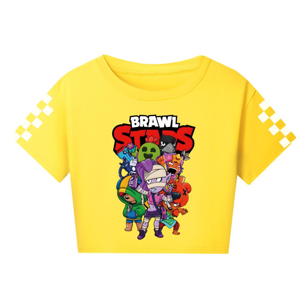4094 Kid Girls Brawl Stars Print Short Sleeves Short T-Shirt