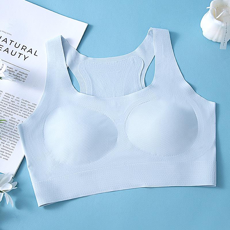 Seamless Girls Ice Silk Development Vest: Comfortable, Non-Slip, Anti-Nipple Sports Bra XL