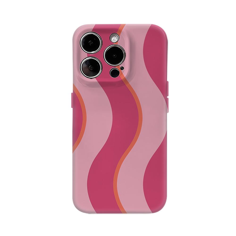 

Pink Orange Wavy Pattern Phone Case for IPhone 16 15 14 13 12 11 X XS XR XSMAX 7 8 Pro Max Plus Double-layer Back Cover IPHONEXSMAX