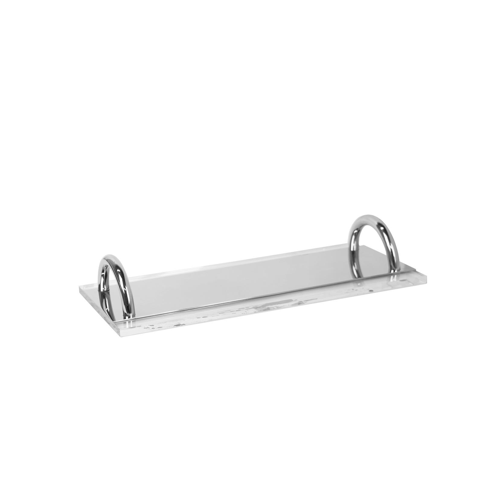 Simplu Modern Transparent Mâner din Oțel Inoxidabil Tavă Lungă Model Cameră Living Masă de Dining Măsuță de Cafea Tavă de Depozitare Ornamente white