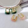 Irregular Shape Resin Earrings Vintage Style Geometric Earrings Ear Buckles  Girls Jewelry