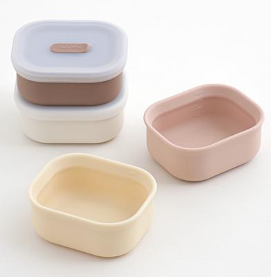 Tackaon 1.2.3 Infant Soup Bowl Topping Baby Food Baby Silicone Tableware Storage Container Bowl Self-directed
