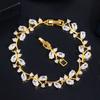 S0172 Exquisite Women'S Hand Jewelry Shining Zircon Bracelet Real Gold Plating