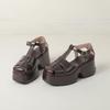 Krazing Pot Polyurethane Spring Summer Size 43 Size 42 Prints Women Platform Women Round Toe Buckle Straps Waterproof Sandals