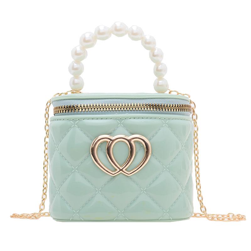Girls Bag Fashion Pearl Handbag Children Little Girl Back Spring And Summer Jelly Cosmetic Bag