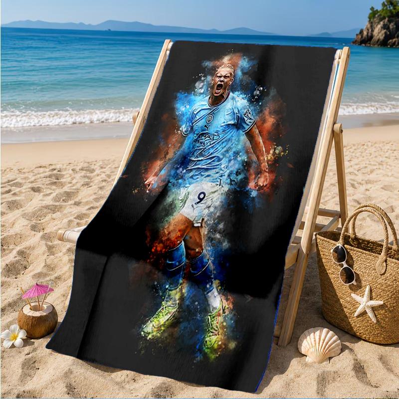 Haaland's Number 9 Journey Beach Towel, Quick-drying, Easy To Care For, Suitable for Both Fitness and Beach Vacations,Sports Essential