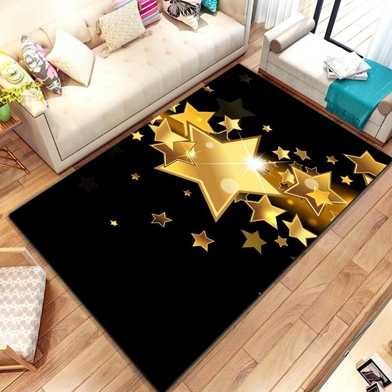 Five-pointed Star Carpet Pentagon Geometric Rug for Bedroom Dinning Dorm Living Room Home Decorative Doormat Non-slip Floor Mat