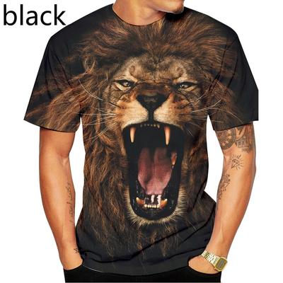 Moda Estate 2025 T-shirt Leone Stampa 3D Uomo Donna Casual Maniche Corte Top Traspirante Morbida e Confortevole