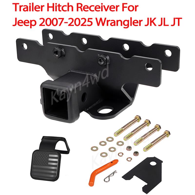 Accessori Esterni Off Road Kit Ricevitore Gancio di Traino per Paraurti Posteriore da 2 Pollici per Jeep Wrangler JK JL Gladiator JT 2007-2025