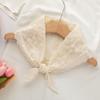 Summer Simple Cotton Triangle Scarf Women's Flower Embroidery Decoration Yellow Scarf Small Silk Scarf