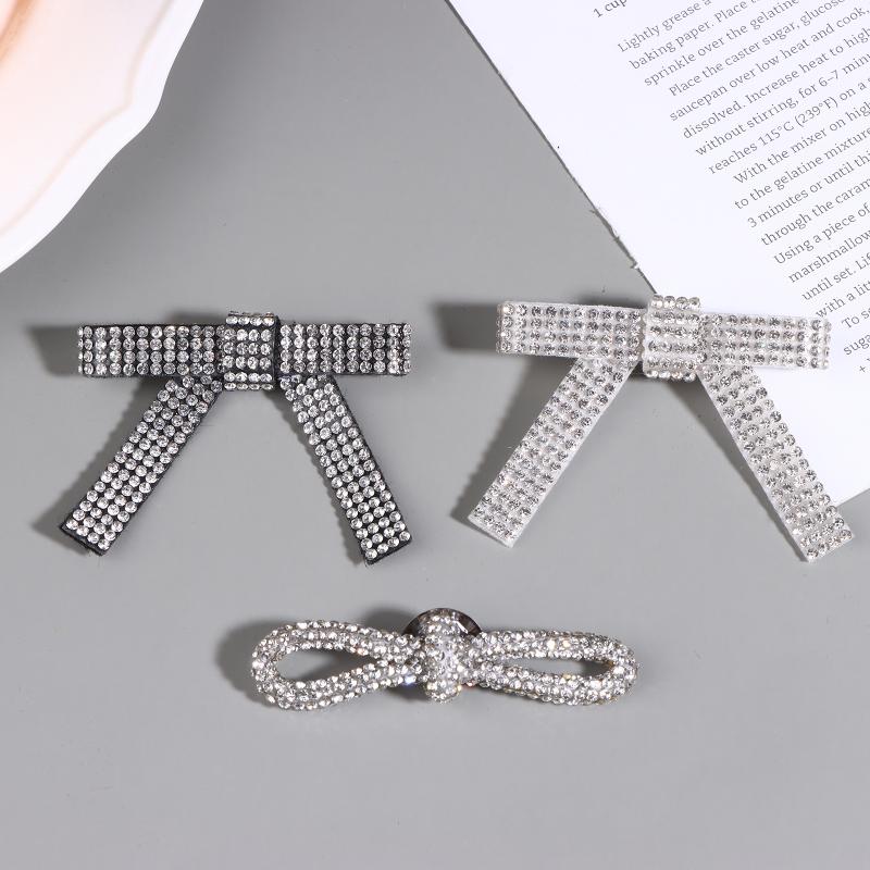 3/6Pcs Shiny Bow Brooch Collar Pin Clothing Accessories For Diy Garment Shoe Bag Jewelry Making Accessories