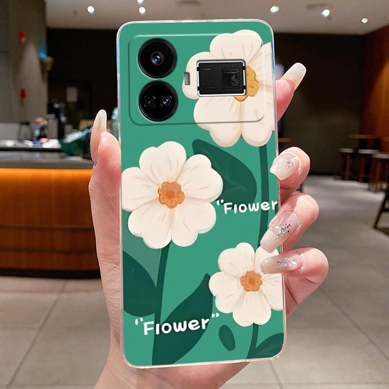 Case For OPPO Realme GT5 240W Flower Butterfly Protective Casing For Realme GT 5 240W Transparent Soft Silicone TPU Phone Cover