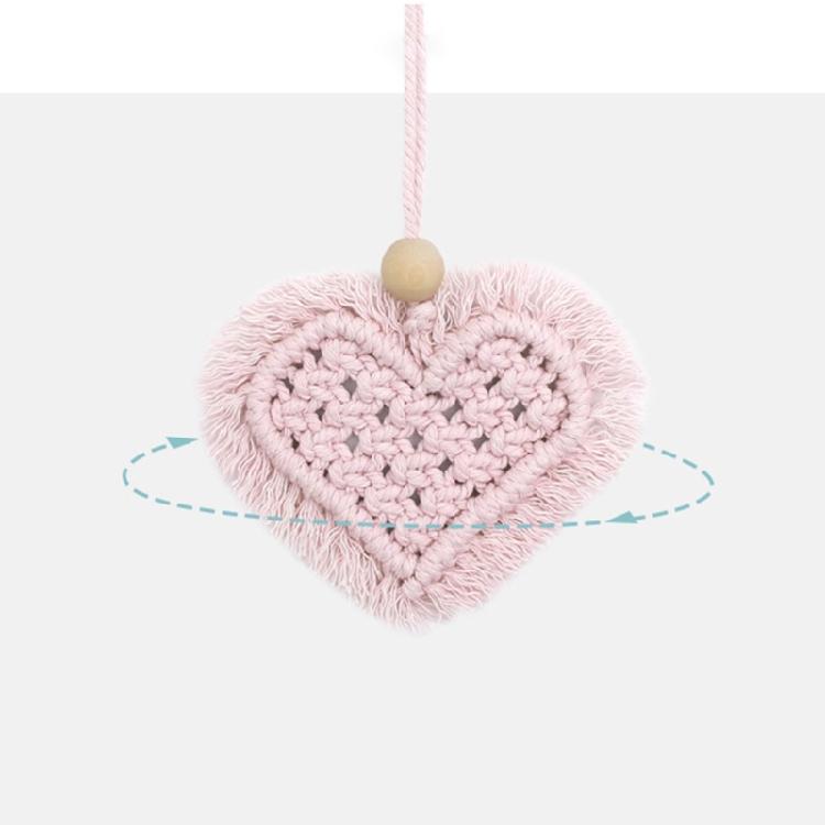 Fashion Car Home Garden Hand-woven Love Pendant Auto Rear View Mirror Ornament