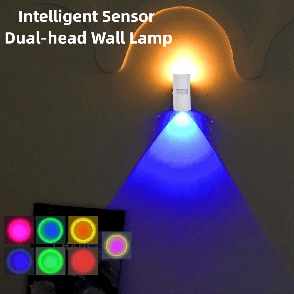 Rechargeable Intelligent Sensor Dual-head Wall Lamp Wireless Wall Lamp for 5V1500mAh Toilet