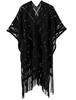 Hot-Selling Knit Shawl: Spring Summer Autumn, Hollow Design, Tassel Trim, Solid Color, Lightweight for European & American Styles.