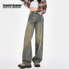 Beautiful Wardrobe Women's American Retro High-Waist Loose Straight-Leg Jeans