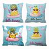 Fruit Pineapple Summer Element Digital Printing Pillow Cover Short Plush Suitable Living Room Bedrooms Sofas Throw Cushion Cover