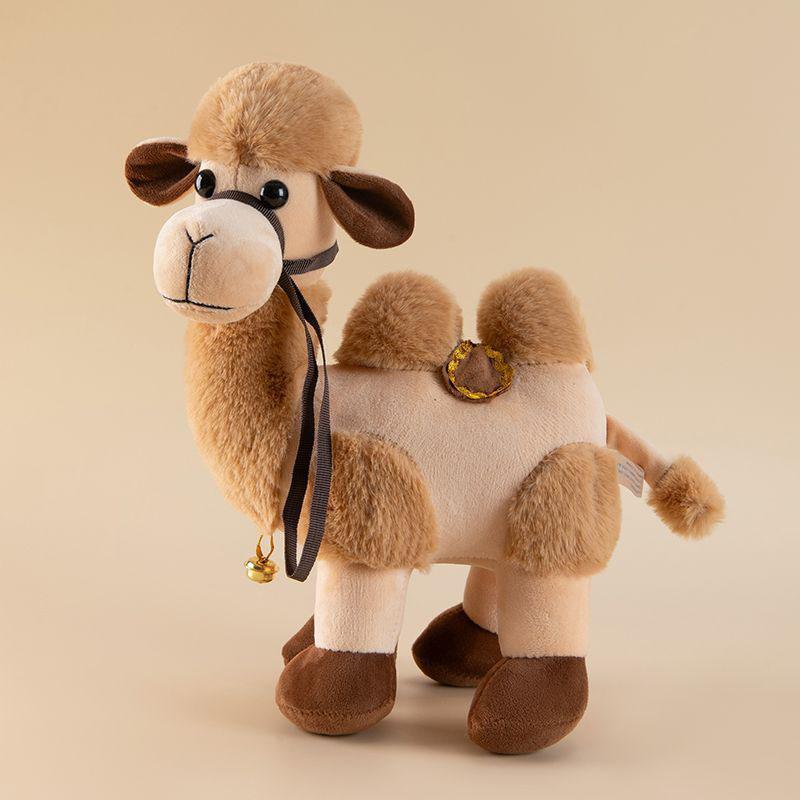 Schattig Kamelen Pluche Speelgoed Met Bel Zacht Knuffeldier Pop Pluizig Sierkussen Voor Kind Volwassene Decor Creatief Verjaardag Kerstcadeau 38cm