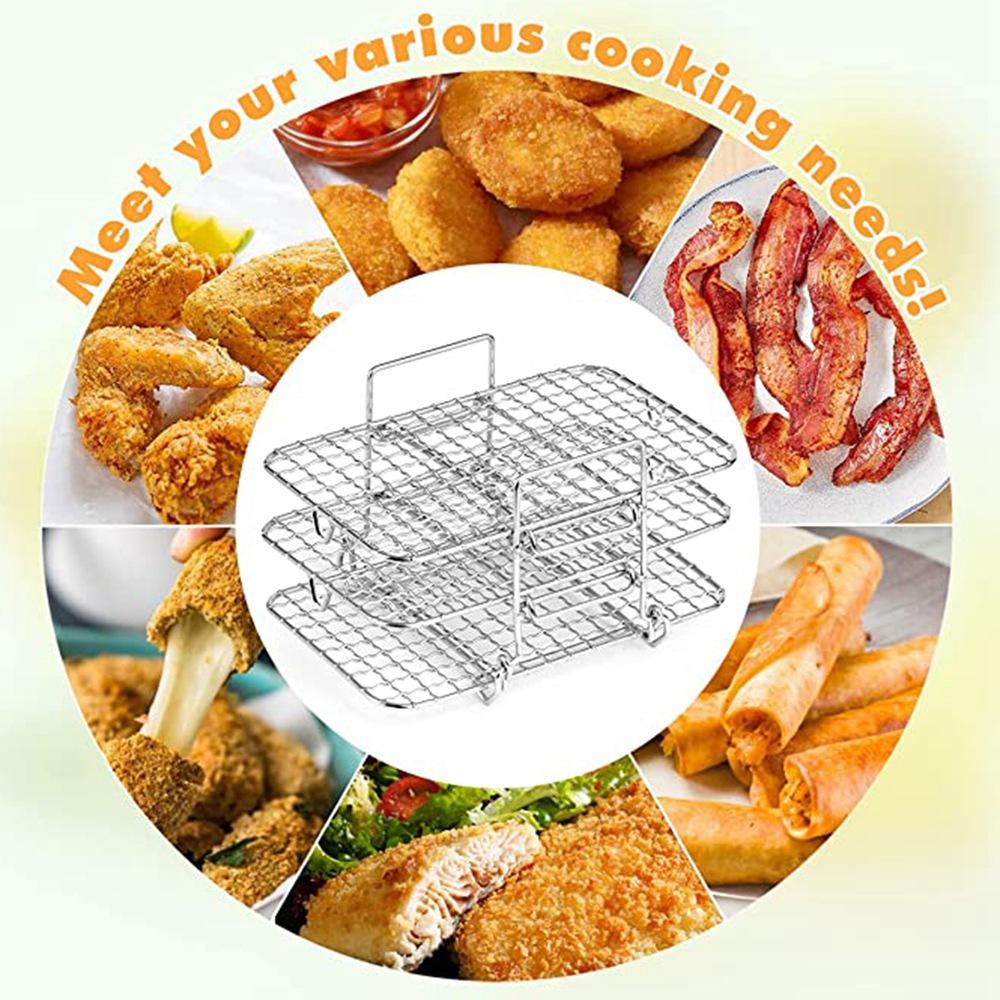 Air Fryer Rack for Ninja Dual Air Fryer 304 Stainless Steel Multi-Layer Dehydrator Rack Toast Rack Air Fryer Accessories