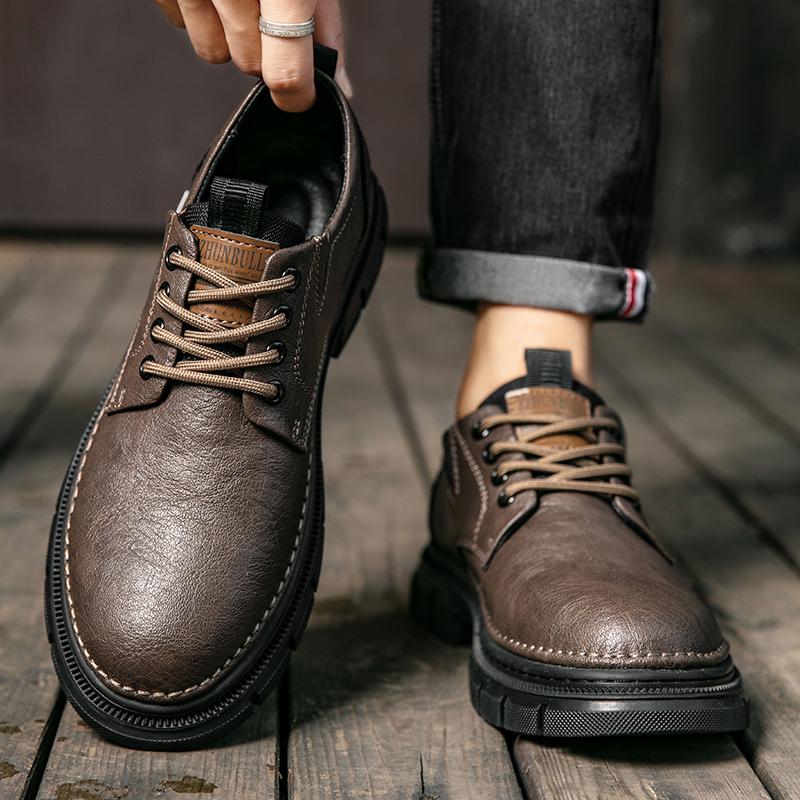 Sapatos Oxford de Couro Formais Casuais da Moda para Homens com Cadarço Calçados Formais de Vestir Masculinos Calçados Casuais de Escritório Sapatos de Negócios da Moda para Homem