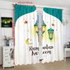 Set Of 2 Muslim Ramadan Printed Curtains Living Room Bedroom Decoration Curtain Polyester Perfect For Sitting
