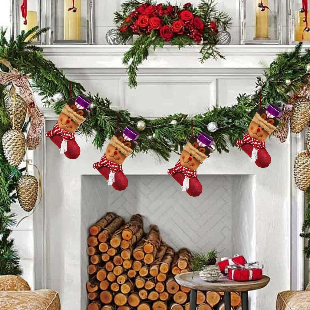 Family Christmas Stockings Cute Stockings Decorations Christmas Sock Bags For Chocolates Prizes Goodie Stuffers Tree Fireplace
